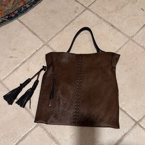 Brown calf hair Leather Bag